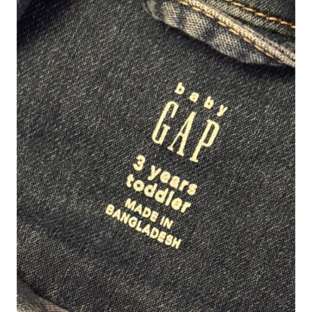 Baby GAP Blue Denim Jacket Button‎ Front Trucker Toddler Size 3 Years